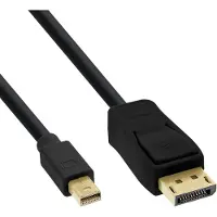 InLine Mini DisplayPort zu DisplayPort Kabel, schwarz, 0,3m, 0,3 m, Mini DisplayPort, DisplayPort, Männlich, Männlich, 3840 x 2160 Pixel