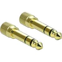 DeLOCK Adapter 6.35 mm Klinkenstecker zu 3.5 Klinkenbuchse 3 Pin Metall Kabel 3-polig Gold (65983)