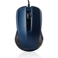 Modecom MC-M9.1 Computermaus, Schwarz-Blau, USB, optischer Sensor, 1,5 m Kabel, passend für Laptop und PC