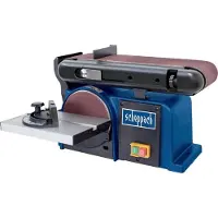 Scheppach Band- und Tellerschleifer BTS900 mit 6-tlg. Zubehör | Schleifmaschine 370W | 230V | 2850 min-1 | Schleifteller Ø 150mm | Bandschleifer