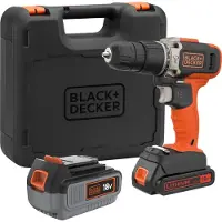Black & Decker BCD003MEM2K-QW, Handbohrmaschine, Ohne Schlüssel, Schwarz, Orange, 1 cm, 1400 RPM, 2,5 cm