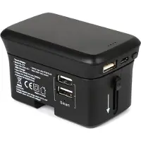 RealPower TravelCharge-4k, Drinnen, Draußen, USB, Kabelloses Aufladen, Schwarz