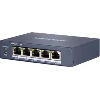 Hikvision Pro Series DS-3E0505HP-E - Switch - unmanaged - 3 x 10/100/1000 (PoE) + 1 x 10/100/1000 (Hi-PoE) + 1 x 10/100/1000 - Desktop - High PoE / PoE (60 W)