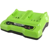 Greenworks Tools Battery de double slot Charger universal G24X2C (Li-Ion 24 V 48W de output suitable for all batteries de the de series de 24 V de ).