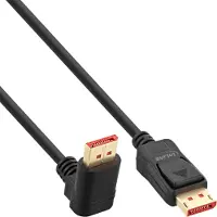 InLine DisplayPort 1.4 Kabel, 8K4K, nach oben gewinkelt, schwarz/gold, 2m, 2 m, DisplayPort, DisplayPort, Männlich, Männlich, 7680 x 4320 Pixel