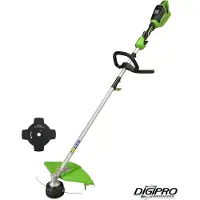 Greenworks GD24X2TX Trimmer 2x24V egnet til vedhaeftning - uden batteri og lader - Without battery an