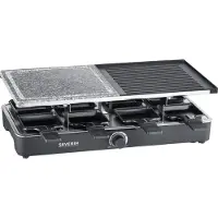 Severin Raclette-Grill mit Naturgrillstein u. Grillplatte RG 2376 aus Kunststoff, schwarz Raclette Raclette Mit Antihaftbeschichteter Grillplatte Raclette Grill Tischgrill Raclette Mit Naturstein