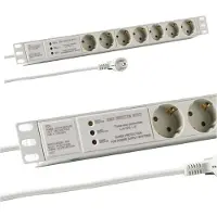 EFB Elektronik EFB EK631DE.3GR 19? 1HE Steckdosenleiste 7 x CEE 7/3 mit ÜSS,im Aluprofil, grau EK631DE3GR