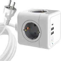 Microconnect MC-CUBE015USBC, 1,5 m, Drinnen, Typ F, Typ F, Gerade, Weiß