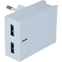 Swissten Dual 3A USB-Netzladegerät + Lightning Kabel, Slim Series - Weiß