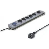 Qoltec 50199, 5 m, Drinnen, Typ E, Typ F, Abgewinkelt, Überlastschutz