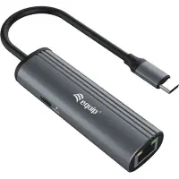 Equip USB-C-auf-RJ45-Gigabit-Netzwerk + PD-Adapter, USB Typ-C, 100 W, 10,100,1000 Mbit/s, Schwarz, Grau, RJ-45, USB 3.2 Gen 1 (3.1 Gen 1) Type-C, Aluminium