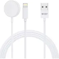 TechProtection Ultraboost 2In1 Magnetisches Ladekabel & Lightning 150 Cm Apple Watch Weiss