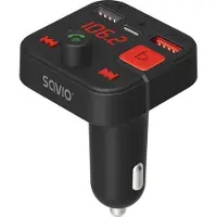 Savio TR-15 Transmiter FM z Bluetooth, Analog & Digital, FM, 87,6 - 107,9 MHz, Bluetooth/USB, Audiostreaming, USB Typ-A, USB Typ-C