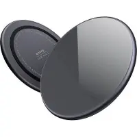 Crong , Qi Induktionslader 15 W Glas PowerSpot, schnell, Schwarz