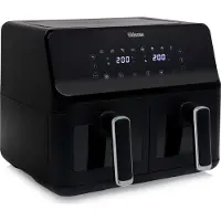 Tristar Haushaltsgeräte Tristar FR-9040 Doppel-Fritteuse 2700 W Heißluft-Funktion, Timerfunktion, Antihaftbeschichtung, Temperaturvorwahl Schwarz (FR-9040)