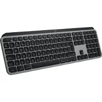 Logitech Master MX Keys S for Mac, Kabellos, RF Wireless + Bluetooth, Scherenschalter, QWERTY, LED, Aluminium, Schwarz