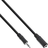 InLine Audioverlängerungskabel Stereo Mini-Klinkenstecker W bis M 1 m Schwarz (99934)