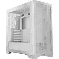 Modecom Volcano Expanse T Weiß, PC-Gehäuse, Midi Tower, passend für ATX, Panorama Glasfenster, USB-C, ohne Lüfter