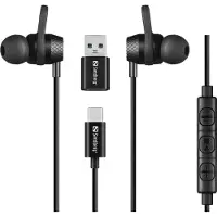 Sandberg USB-C/A In-Earset with Line-Mic, Kabelgebunden, Anrufe/Musik, 20 - 20000 Hz, 28 g, Kopfhörer, Schwarz