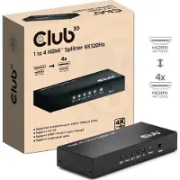 Club 3D CLUB3D Splitter 1 auf 4 HDMI 4K120Hz, HDMI, 4x HDMI, 3840 x 2160 Pixel, Schwarz, 4K Ultra HD, 1.4/2.2