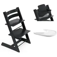 Stokke Tripp Trapp Bundle Treppenhochstuhl inklusive Babyset & Tray, schwarz
