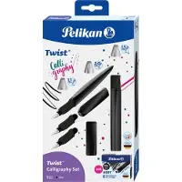 Pelikan Twist Calligraphy Füller für Rechts- und Linkshänder, Black, Feder 1,1mm, 1,5mm und 2,0mm