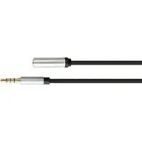 Mad Multimedia Audio Verlängerungskabel High-Quality, 4-poliger 3,5mm Klinkenstecker an Klinkenbuchse, Textilmantel