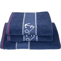Dyckhoff Handtuch "Maritim, Voyage", blau (navy), B:50cm L:100cm, Frottier, Obermaterial: 100% Baumwolle, Handtücher, Handtuch