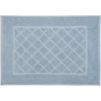 Kleine wolke Badematte "Bridge, Badvorleger, Badezimmer Teppich" Gr. 2, blau (azur), H:70mm, Baumwolle, Badematten, Badematte, Badteppich, Frottier-Qualität, Uni Farben, Karo Muster