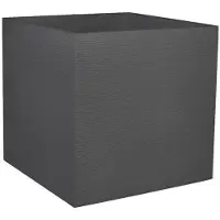 plastik blumenkasten Blumenkasten mit Untersetzer 60 cm lang Rattan-Optik anthrazit main image 1