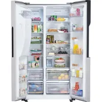 Gorenje NRS9EVX Kühl-Gefrier-Kombination, Side-by-side mit LED-Display, IceMaker, NoFrost, Volumen 562 Liter - Edelstahl Inox