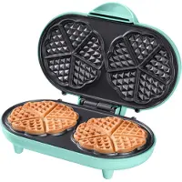 Bestron Waffeleisen "ADWM1000M", 1000 W, Doppel-Waffeleisen für klassische Herzwaffeln, Antihaftbeschichtung