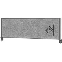 MAUL Tisch-Trennwand MAULconnecto, Akustikvlies 4000 g/m², Aluminiumprofil, B 1600 x H 500 mm, Akustik dunkelgrau, anthrazit