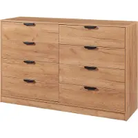 En.casa Kommode ‘Varkaus’ mit 8 Schubladen 90 x 140 x 40 cm Eichenoptik