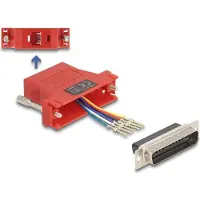 DeLOCK Assembly Kit - Serieller Adapter - DB-25 (M) schraubbar zu RJ-12 (6-polig) (W) - einzeln zuweisbare serielle Schnittstelle - Rot