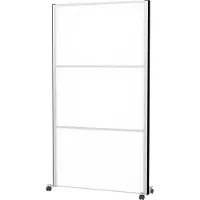 MAUL Stellwandsystem MAULconnecto, 3 Whiteboard-Steckmodule, Klettverbindung, auf Rollen, H 1800 x B 1000 mm, silber