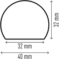 Durable 5 Prallschutz S32R "Flächenschutzprofil S32R" rund 4,0 cm 4,0 x 3,2 cm