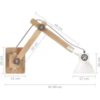 vidaXL Wandleuchte Industrie-Stil Weiß Rund E27