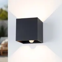LumenXL Außenwandleuchte Nora mit Sensor - Schwarz mit integrierter LED