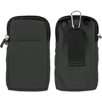 Avizar , Umhängetasche mit vielen Fächern – Karabiner / Gürteltasche, Grau