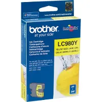 Brother LC980Y Yellow Inkjet Cartridge, Gelb, Tinte auf Pigmentbasis