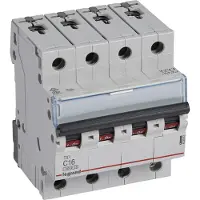 Vanpee & Westerberg 403562 TX3 Leitungsschutzschalter C-Charakteristik, 16A, 4-polig, 6kA, 400VAC, 4TE
