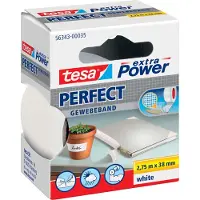 TESA extra Power Perfect Gewebeband 38 mm x 2.75 m Weiß (56343-00035-02)
