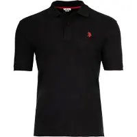 U.s. polo assn. Herren Poloshirt - Piquet, Logo-Stickerei, Baumwolle Stretch Schwarz S