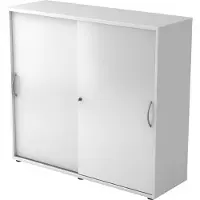 Hjh OFFICE PRO BETA 1753S - Weiß 3 OH Schiebetürenschrank Bogengriff Metall