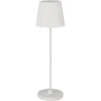 Eglo LED Tischlampe außen Cabozo, Außenlampe Touch dimmbar, kabellose Outdoor Tischleuchte mit USB-Port, Kunststoff in Weiß, warmweiß, IP44