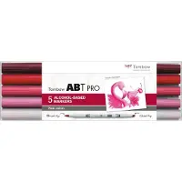Tombow ABT Pro, 5 Stück(e), Pink, Meißel-/Bürstenspitze, Rund, Tinte auf Alkoholbasis