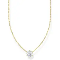 Thomas Sabo KE2210-414-14-L45V Damen-Kette mit weißem Zirkonia-Anhänger vergoldet