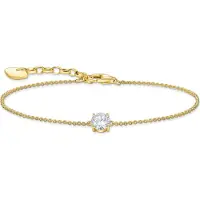 Thomas Sabo A2156-414-14-L19V Armband mit weißem Zirkonia-Anhänger vergoldet